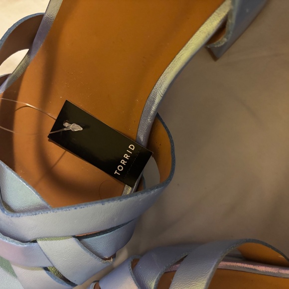 NWT Torrid Woman’s size 11 blue/purple iridescent chunky heel sandals - Picture 7 of 7